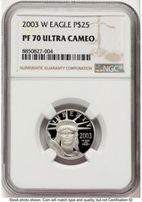 2003-W Proof Platinum Eagle 1/4 oz Brown Label NGC PF70 2587.20 per troy oz