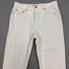 Vintage Guess Jeans Men 32x34 White Denim Pant Thrashed Painter Made USA Tag34 