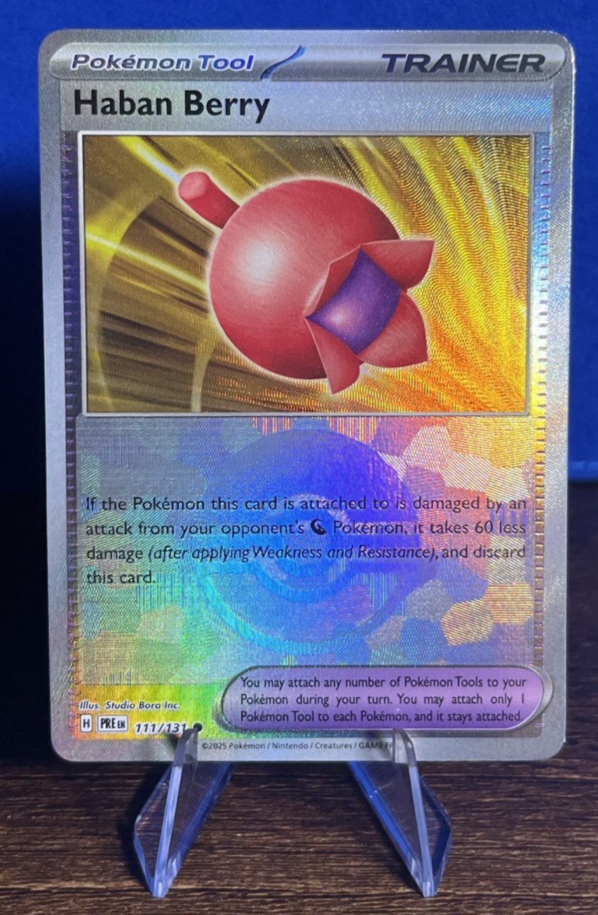 Pokemon TCG Prismatic Evolutions #111/131 Haban Berry Pokeball Holo NM
