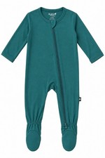 Kyte Baby Zip Footie 3-6M Teal Green Bamboo Sleeper NWOT Long Sleeve