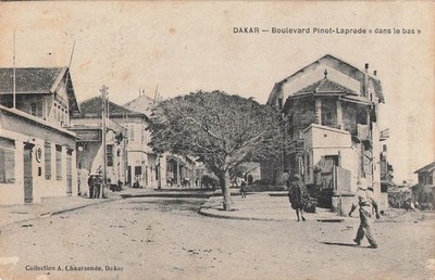 CP DAKAR BOULEVARD PINET-LAPRADE - BRIEFMARKE AUF DER RÜCKSEITE HEBT AB - 46971