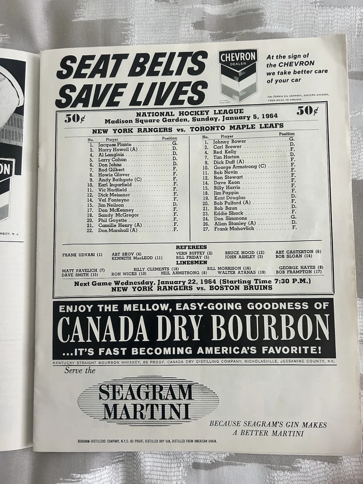 1963-64 NY Rangers Program Signed Gilbert Howell Hadtield Bathgate & 9 Others - Image 2 of 3