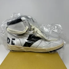 Rhude Rhecess Hi Shoes Mens Size 9 White Black High Top Sneakers Leather Box