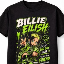 Image of Billie Eilish Bad Guy Graphic Pop Music Singer Unisex T-Shirt