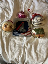 Vintage Christmas Ornaments- Various Materials and Time Periods Lot of 5