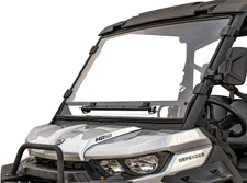 SuperATV Scratch Resistant Full Windshield w/ Flip Up Vent For Can-Am Defender