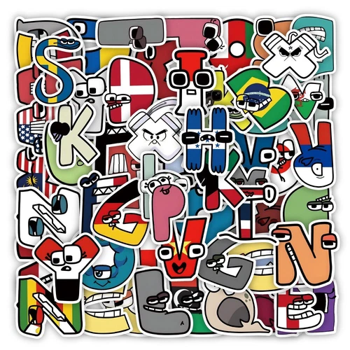 50X Alphabet Lore Stickers educational KId Friendly Graffiti Scrapbook Preschool