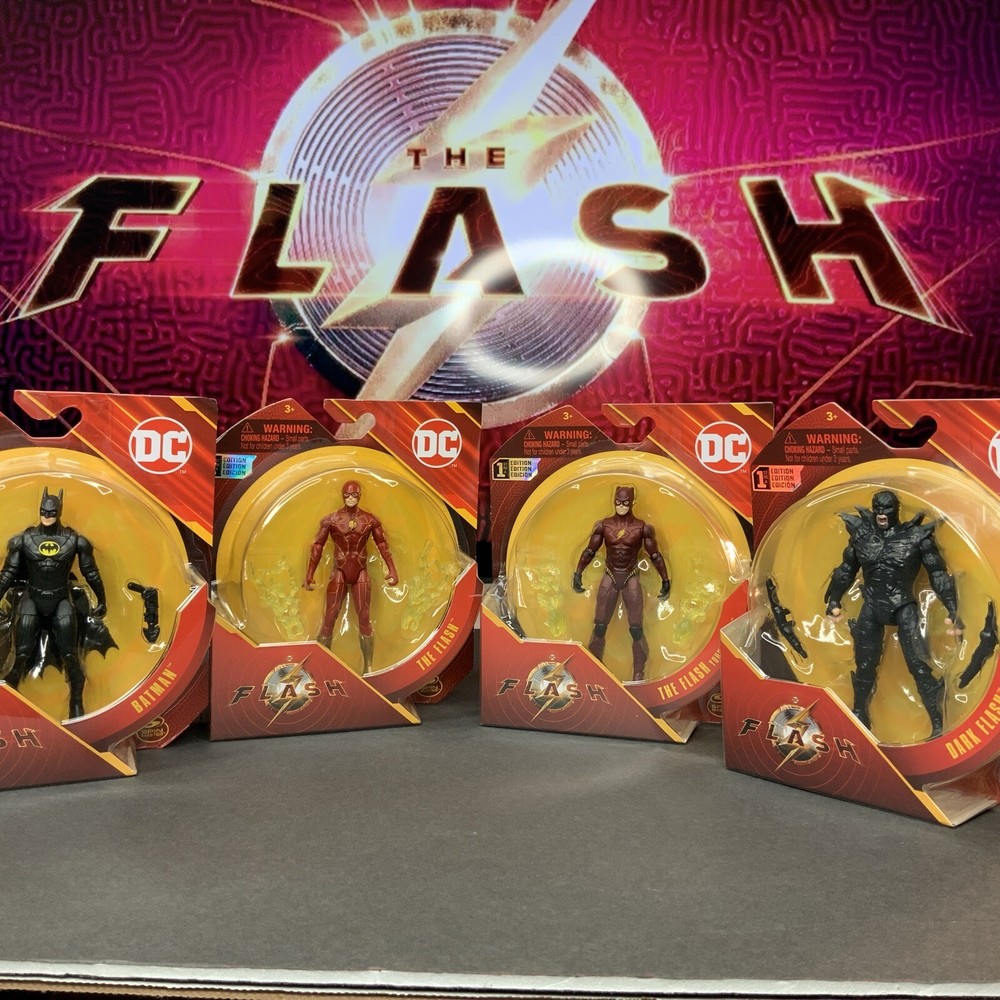 Spin Master Flash Movie 4" Action Figures Batman, Flash, Young Flash, Dark Flash