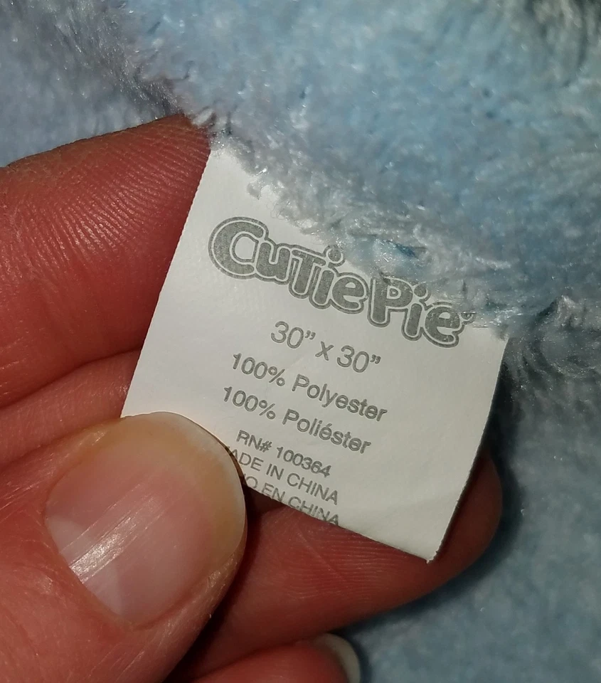 Cutie Pie 男宝宝汽车蓝色抓绒安全毯 Lovey 30 x 30 英寸柔软 — 第 3/4 张图片