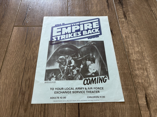 RARE Original Star Wars The Empire Strikes Back Handbill Army Air Force Exchange - Afbeelding 3 van 3