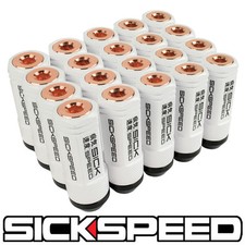 Sickspeed 20pc Whiterose Gold Capped Aluminum 50mm 3pc Lug Nuts 12x1.25 N12