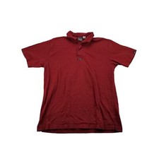 Mens Quiksilver Short Sleeve Polo Shirt Size L Red Logo Collared