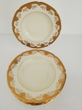 5 Vintage Hutchenreuther Selb Bavaria Crown Lion Ivory Rimmed  Bowls D 8 3/4"