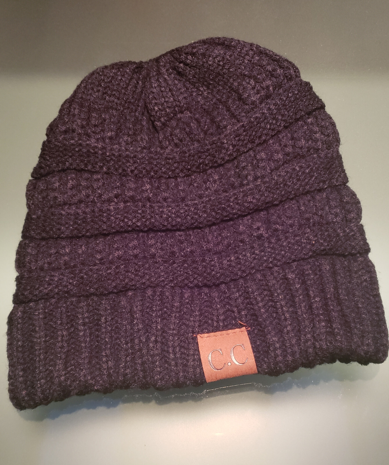 Cappello da donna BeanieTail disordinato panino alto inverno caldo pile pony coda berretto lavorato a maglia