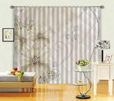 3D White Petals ZHUA1692 Photo Curtain Window Blockout Fabric Amy 2023