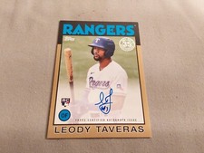 2021 Baseball Topps Update Series No 86A LT Leody Taveras Gold 1986 Autograph