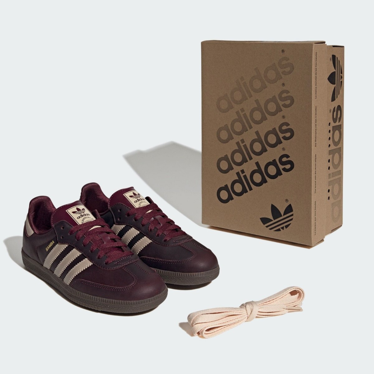 adidas Originals WMNS Samba OG Maroon Crystal Sand Gold IF7004 