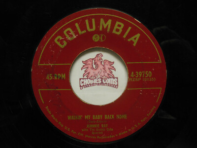 Johnnie Ray: Walking My Baby Back Home / Give Me Time, 45 RPM G+ (J0)