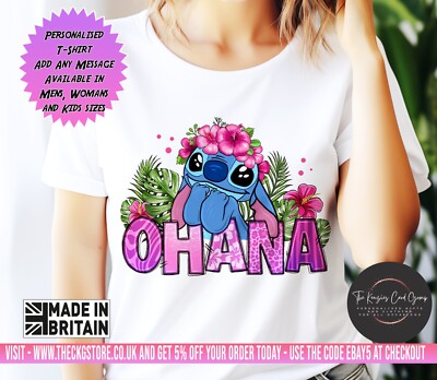 Personalisiertes Disney's Lilo and Stitch Ohana T-Shirt - Stitch T Shirt V2