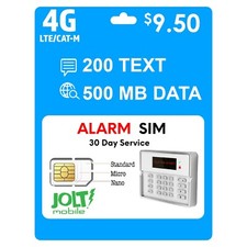 Jolt Mobile 9.50 ATT SIM Card for 5G 4G LTE Home Business Security Alarm System
