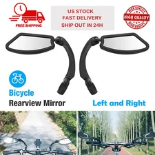Left&Right Handlebar Mirrors Bike Mirror Handlebar Mount Rotatable Rear View