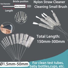 1-10PCS Nylon Straw Cleaner Cleaning Brush Small Long Handle Inner Hole Brushes