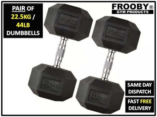 Hex Dumbbells Set Pair Ergo Iron Hand Weights Rubber Encased Hexagonal Gym 36-6 - Picture 23 of 24