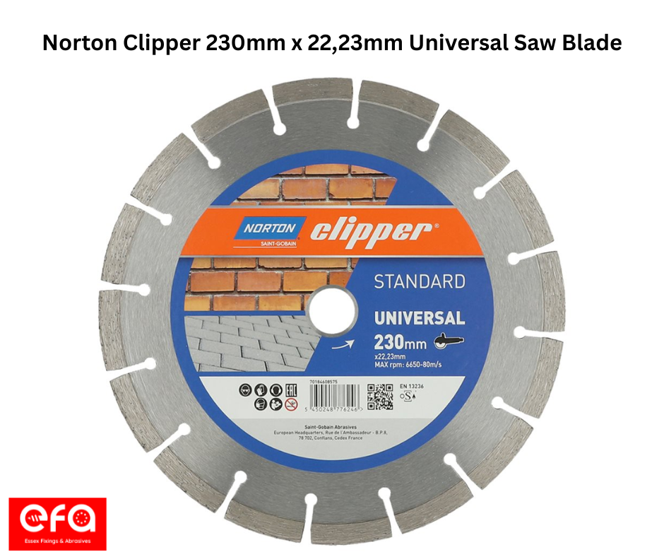 Norton Clipper Standard Universal Diamond Blade 230mm x 22.23mm Bore