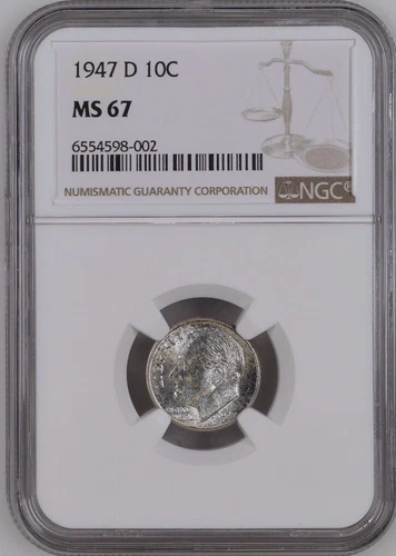 1947-D 10C Roosevelt Dime NGC MS67   6554598-002