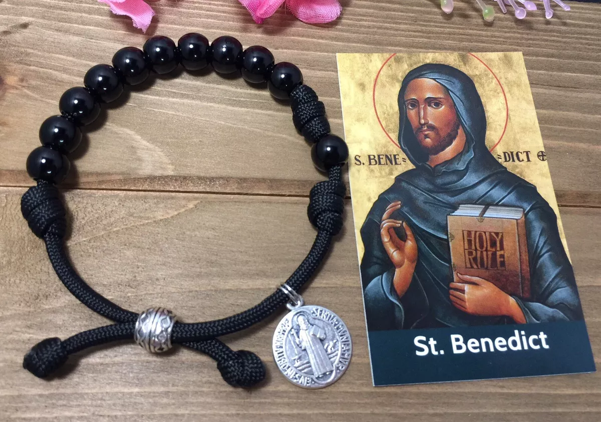 Saint Benedict Paracord Rosary Bracelet Men Women Catholic