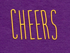 CHEERS  3 die cuts scrapbook cards