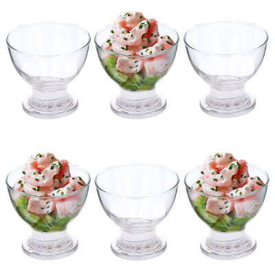 6 x Glas Garnelen Cocktail Schüsseln Schalen Vorspeise Vorspeise Salat Servieren Genuss