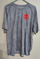 Under Armour HeatGear Loose Men's Short Sleeve LG Large Grey Print Shirt Sz 2XL