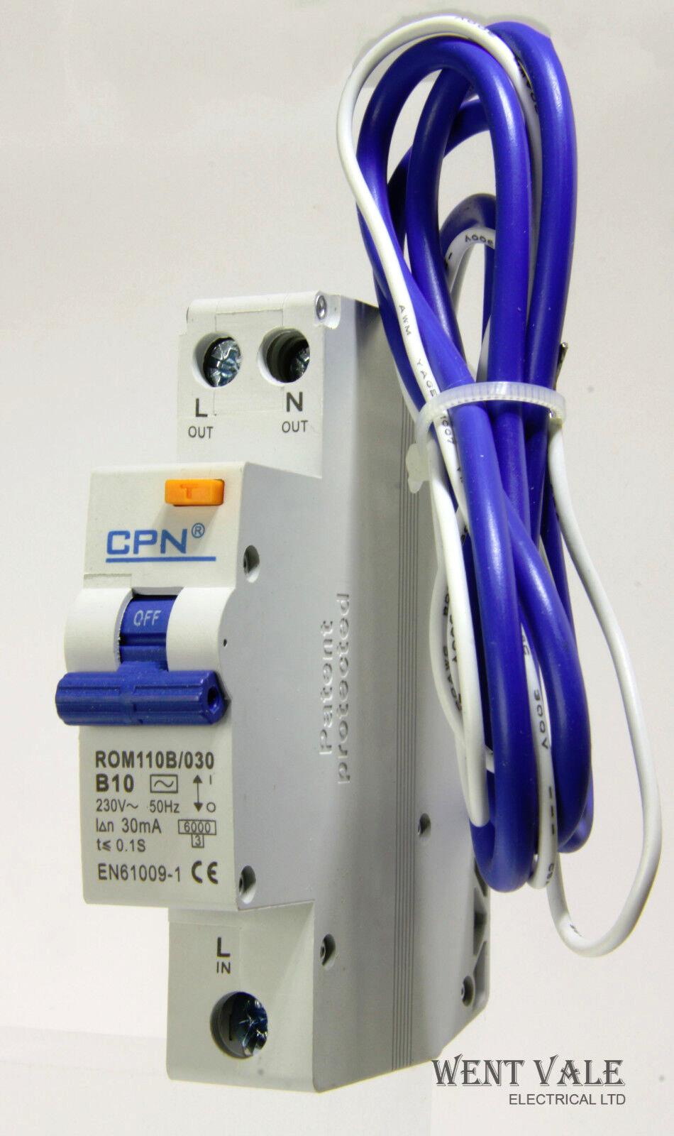 Cudis CPN - ROM110B/030 - 10a 30mA Type B Single Pole Mini Space Saver RCBO New