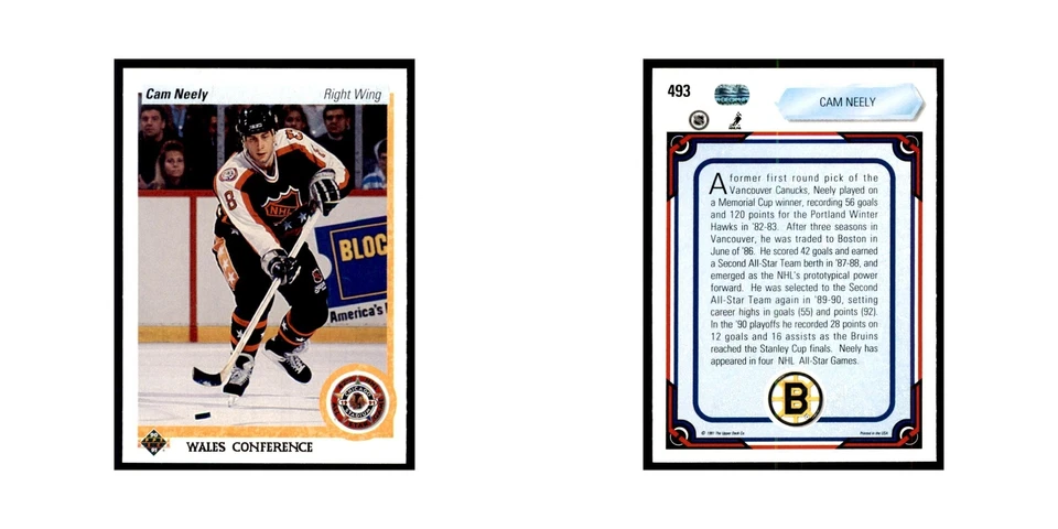1990 Upper Deck Cam Neely Hockey Cards #493 - Image 3 of 3