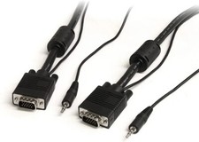 Image of StarTech.com 15 ft. (4.6 m) VGA Cable With Audio - HD15 VGA with Audio - Coaxial