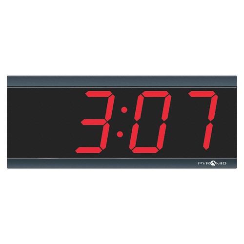 PYRAMID 9D34BR Synchronized Digital Clock,11.5"W,4.5"H 15F566