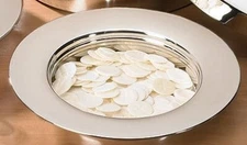 COMMUNION TRAY-STACKING BREAD PLATE-SILVER