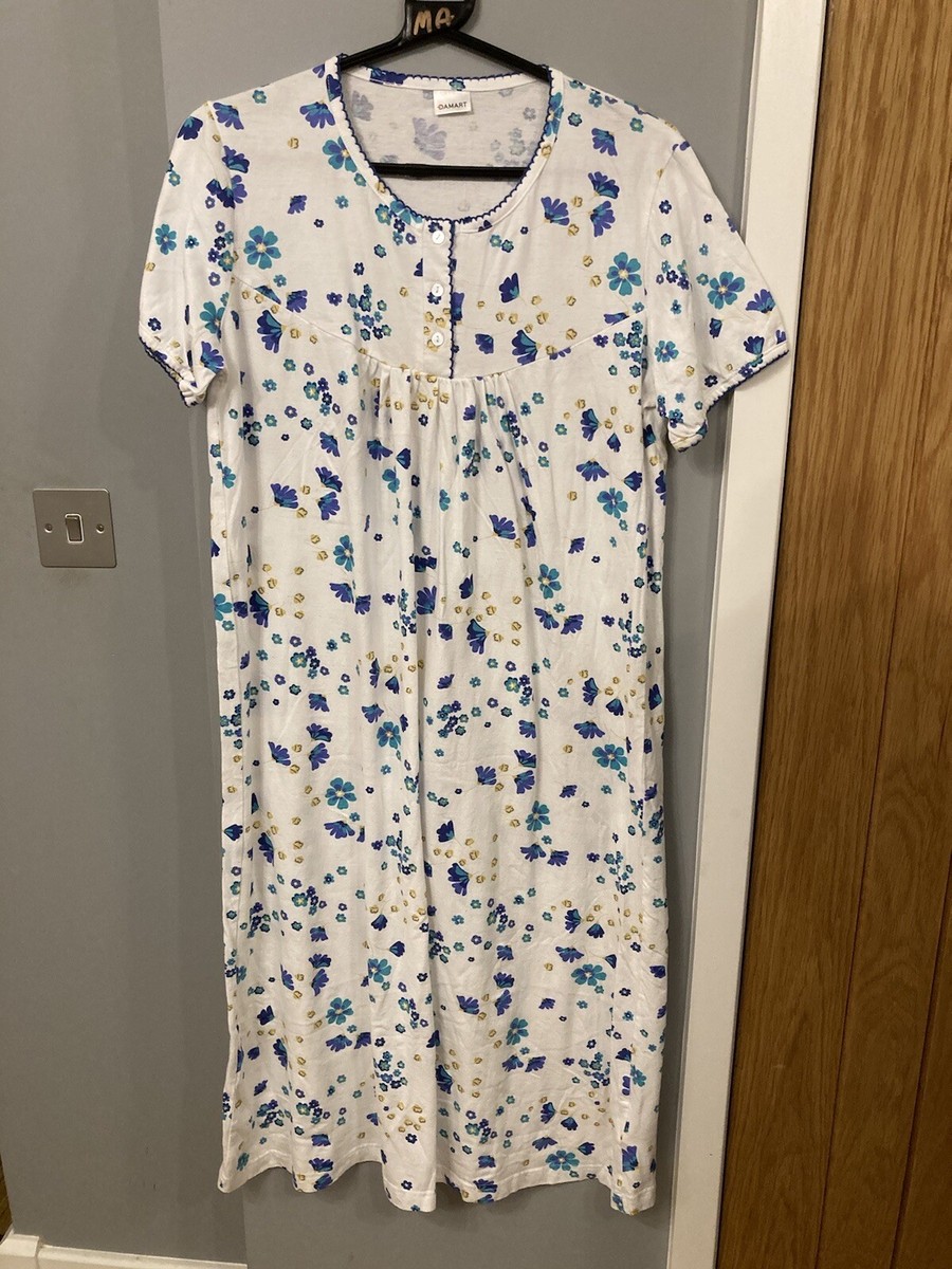 Blue M And S Long Nightdresses TSL Ladies Ex M&S Nightdress Soft