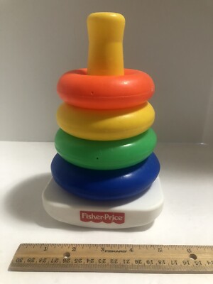 Vintage Fisher Price Rock-A-Stack Plastic Ring Toy #1050 627, Mexico
