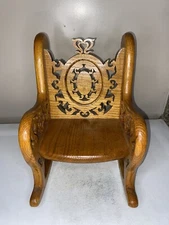 Ornate Carved Solid Wood Doll SMALL Chair