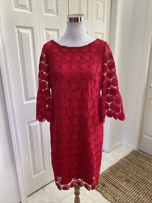 dress the population anna crochet lace sheath dress Crochet Manor Amelia Mini Dress Small / White