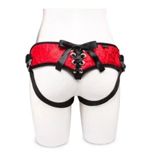Sportsheets Red Lace Corsette Strap-On Harness with 3 Rubber O-rings