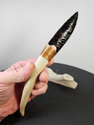Obsidian Tine knife Kenny Hull~Black powder~Best on ebay~Best Deal and Quality