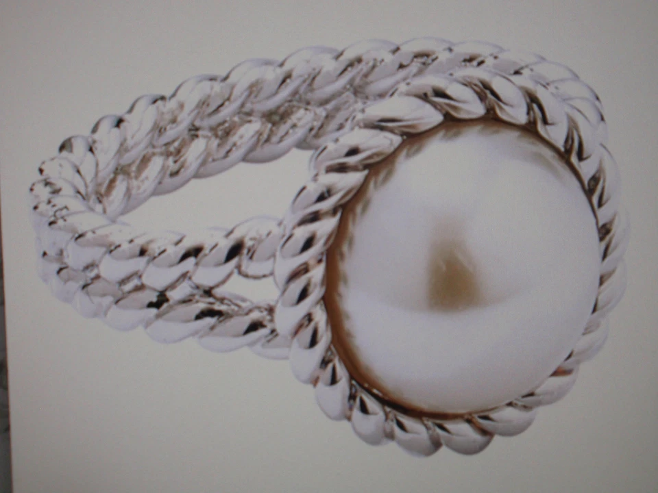 Anillo Park Lane Jewelry "DOLLY", S-7, perla de vidrio Lg, acabado plateado, ¡¡nuevo!!! Foto 2 de 4