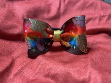 Small Fall Hair Bow On A Ponytail Holder