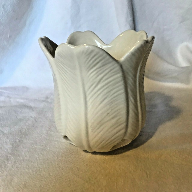 PARTYLITE CERAMIC TULIP SHAPED VOTIVE CANDLE HOLDER 4 1/4" TALL eBay