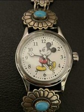 mickey silver bracelet watch vintage