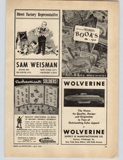 1947 PAPER AD Authenticast Hand Painted Toy Soldiers Wolverine Submarine