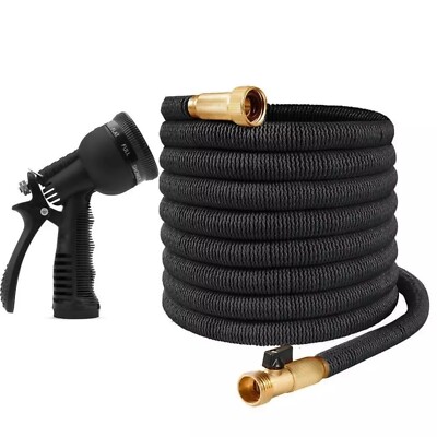 Garden Water Hose 50/75/100FT Expandable Heavy Duty Leak-Proof Pure Copper Head